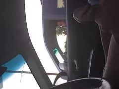 有毛的书呆子带和手指她的猫