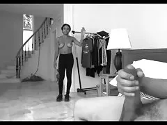 可爱的黑发女搞过她的男朋友挂